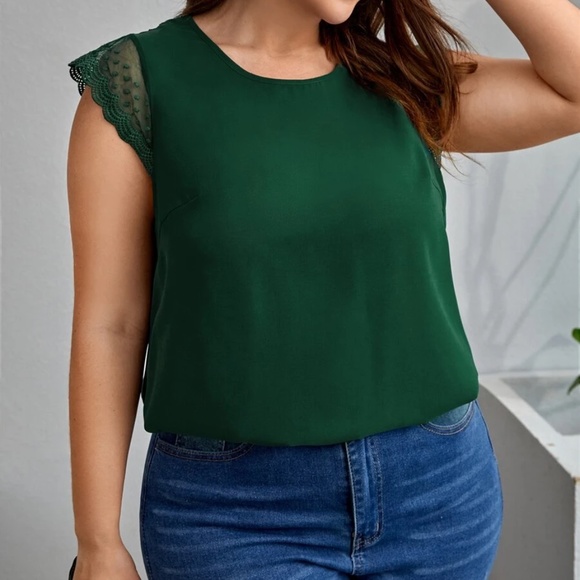 Plus Swiss Dot Ruffle Blouse - Picture 4 of 14